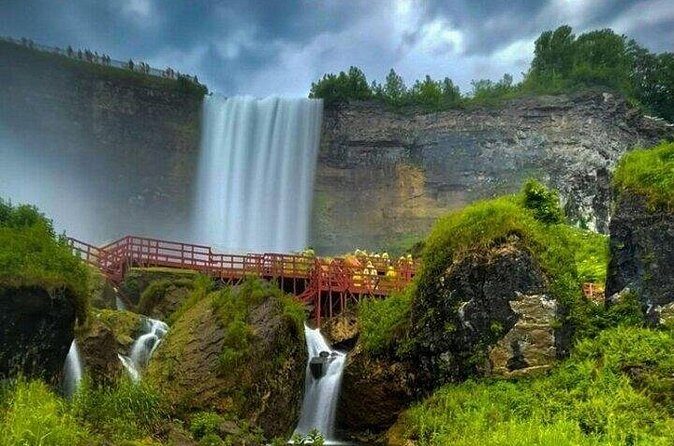 Niagara Bliss Tour With Maid of Mist, Cave of Winds & More (USA) - Luna Island: getting close again, with Bridal Veil in the mix