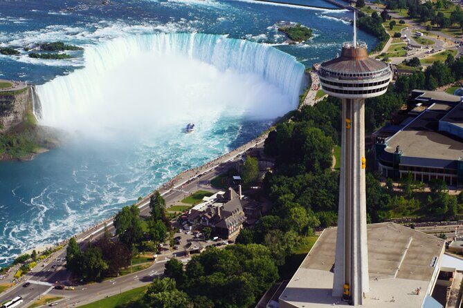 Niagara Falls Canada Tour from USA: Journey, Boat Cruise & Tower - Skylon Tower observation deck: seeing the falls in scale