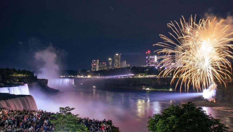 Niagara Falls: Skylon Tower, Fireworks & Walking Tour Canada - Niagara Parkway Walk: Mist Up Close and a Story You Can Hear