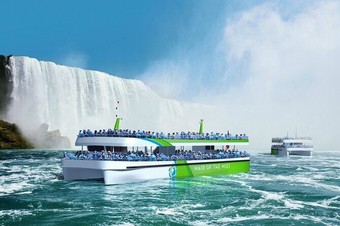 Niagara Falls USA: Boat Ride, Cave, Light Show and Fireworks - Maid of the Mist: the spray-and-roar start at Horseshoe Falls